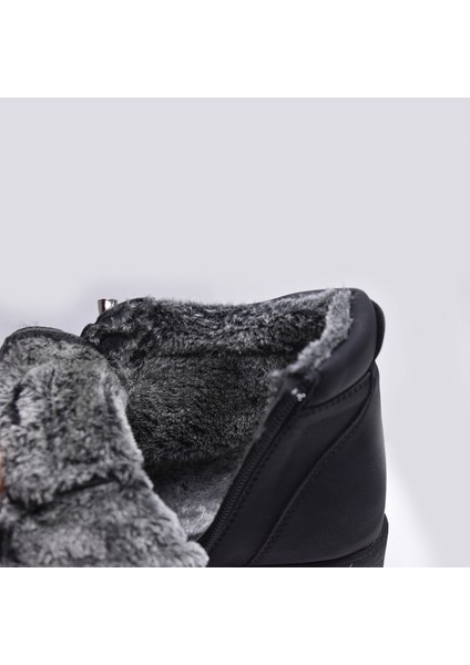 210 Ortopedik Taban Lastik Bağcıklı İçi Kürklü Siyah Anne Botu Kadın Bot Ayakkabı indirimleri