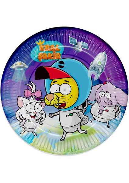 Kral Şakir Uzayda Karton Tabak 23CM 8li