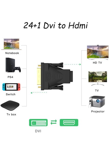 24+1 DVI Erkek To HDMI Dişi Çevirici DVI To HDMI