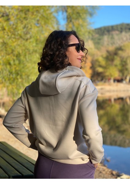Bej Fermuarlı Modal Sweat modelleri