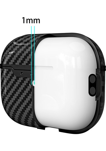 Apple Airpods Pro 2. Nesil Için Karbon Desenli Lux Askılı Silikon Kılıf