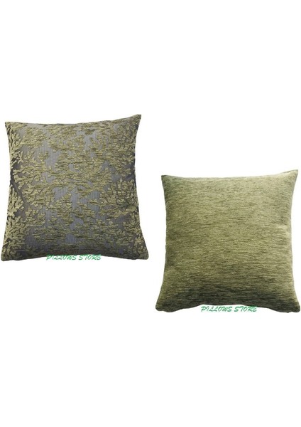Mercan Desenli Açık Yeşil Kırlent Kılıfı Seti -2 Adet 45CM*45CM
