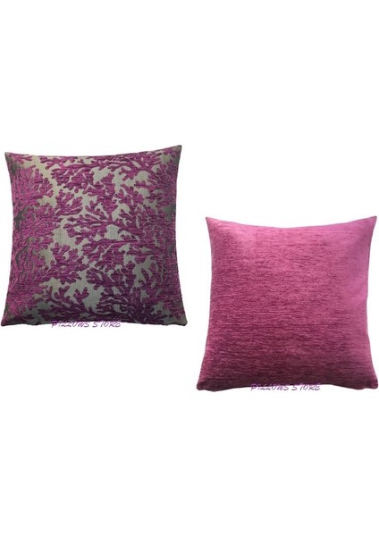 Mercan Desenli Mor Kırlent Kılıfı Seti -2 Adet 45CM*45CM fırsatları
