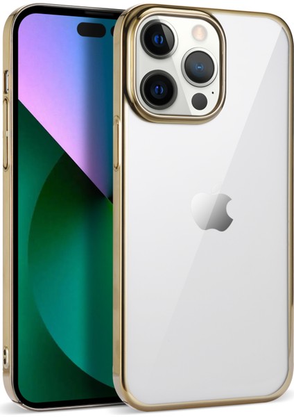 Apple Iphone 14 Pro Kılıf Renkli Kenarlı Laser Sert Pixel Kapak