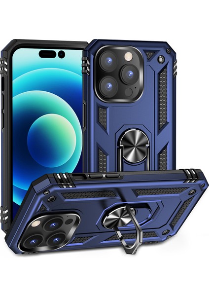 Apple iPhone 14 Pro Max Kılıf Ultra Korumalı Yüzüklü Manyetik Vega Kapak