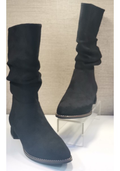 050 Bayan Kısa Çekme Çizme Nubuk Siyah fiyatları