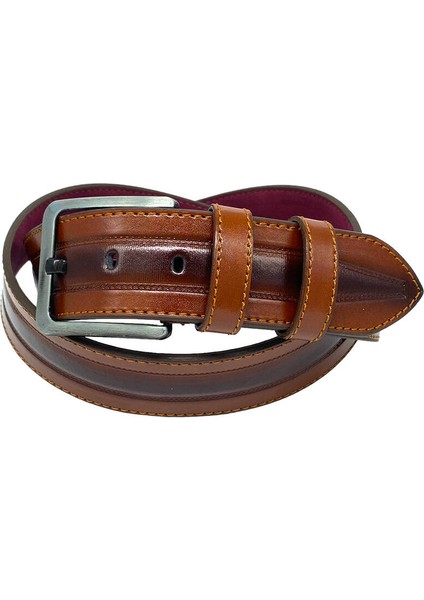 Taba Suni Deri Dikişli Model 4.5 Cm.lik Spor Kot Kemer - 4523-61-22KS modelleri