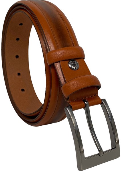 Taba Deri Ortası Dikişli 3.5 Cm.lik Klasik Erkek Kemer - 208-62-22KS indirimleri