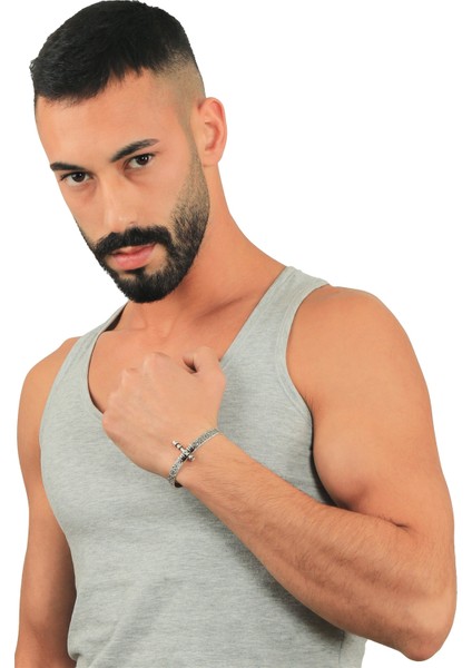 Erkek Antik Gümüş Kaplama Ayarlanabilir Açık Band Haç Figürlü Bileklik fırsatları