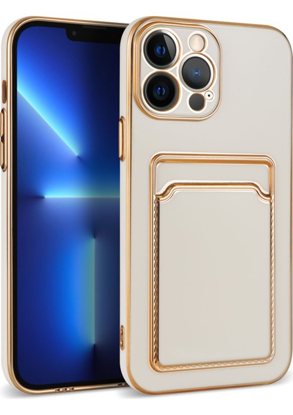 Apple iPhone 13 Pro Kılıf Kart Koymalı Parlak Bark Silikon
