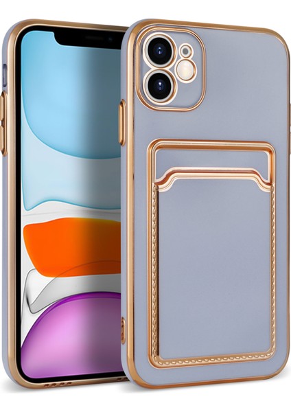 Apple iPhone 12 Kılıf Kart Koymalı Parlak Bark Silikon
