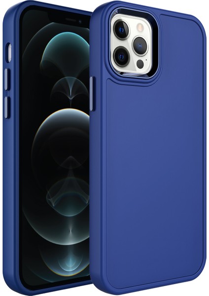 Apple iPhone 14 Pro Kılıf Metal Çerçeveli Mat Sert Botox Kapak