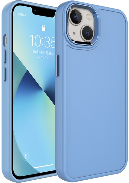 Apple iPhone 14 Plus Kılıf Metal Çerçeveli Mat Sert Botox Kapak