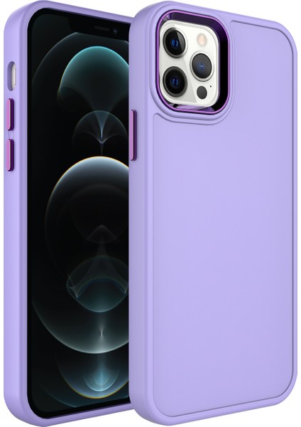 Apple iPhone 13 Pro Max Kılıf Metal Çerçeveli Mat Sert Botox Kapak