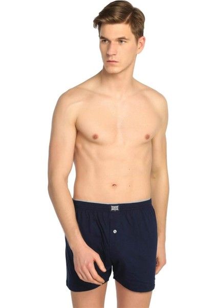 6'lı Paket Düğmeli Penye Erkek Düz Boxer