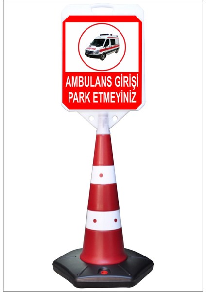 Ambulans Girişi Park Etmeyiniz Uzun Büyük Duba Reklam Park Kaldırım Dubası 140 cm cm A+Plus Plastik