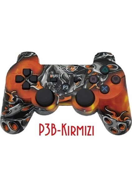 P3B-KIRMIZI Ps3 Bluetooth Gamepad Oyun Kolu P3B