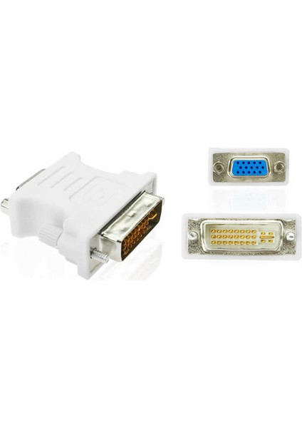 DVI 24+5 Erkek To VGA Dişi Çevirici Dönüştürücü - DVI VGA Adaptör