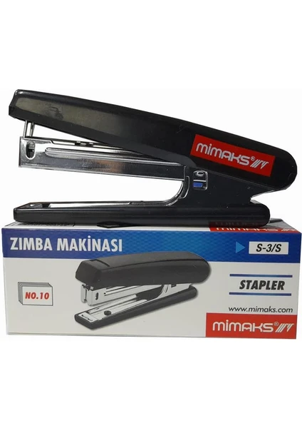 Zımba Makinesi Siyah S-3 Stapler No:10 1 Adet Küçük Zımba Makinası 10-15 Sayfa