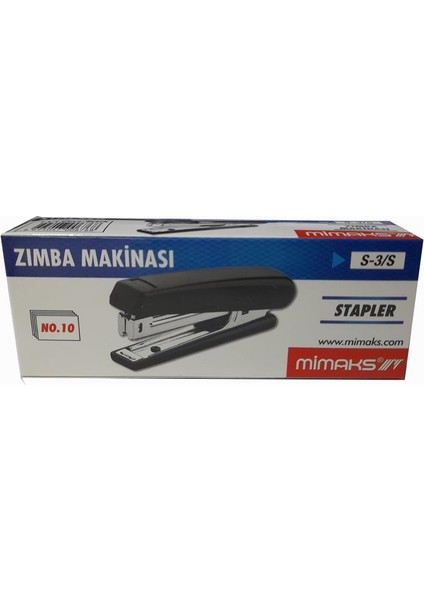 Zımba Makinesi Siyah S-3 Stapler No:10 1 Adet Küçük Zımba Makinası 10-15 Sayfa