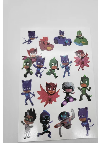 Pj Masks Kedi Çocuk, Kertenkele, Baykuş Kız, Romeo, Ay Kızı Geçici Dövme