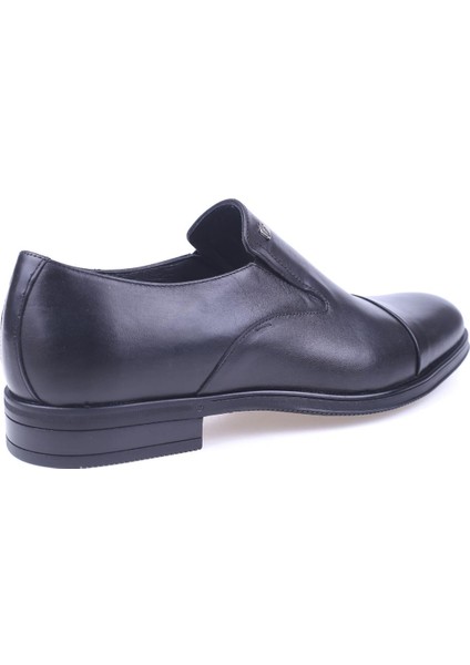 2906 Erkek Siyah Hakiki Deri Bağcıksız Klasik Ayakkabı fırsatları