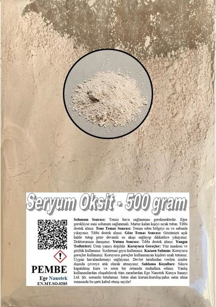 Ege Nanotek Araba Camı Çizik Giderici Pembe Seryum Oksit - 500 Gram