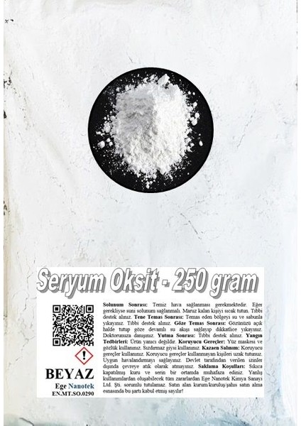 Cam Parlatma Tozu Beyaz Seryum Oksit - 250 Gram