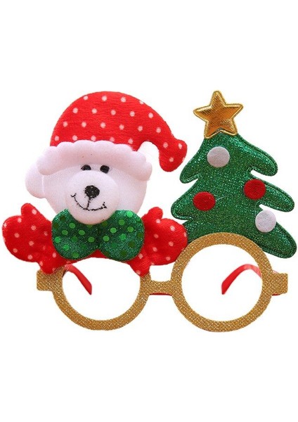Peluş Noel Ağaçlı Ayıcık Şekilli Yılbaşı Gözlüğü Noel Gözlük
