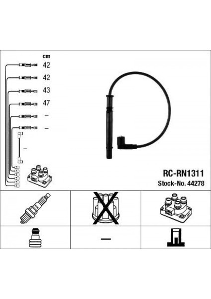 Buji RC-RN1311 Kablosu Clio Iii-Kng-Twng 1.2 16V-DACIA Logan Mcv Ii 1.2 13- Sandero 1.2 16V 08-