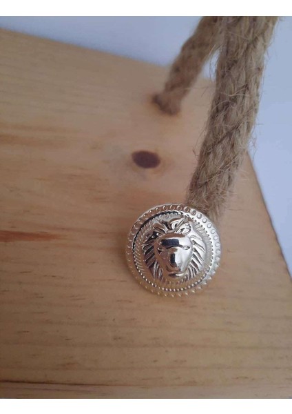 Aslan Figürlü 2,5 cm Light Altın Metal Düğme 1 Paket 5 Adet indirimleri