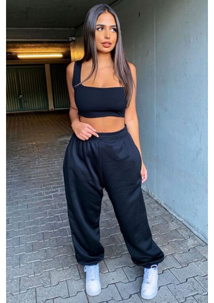 Kadın Jogger Oversize Bol Kalıp Eşofman Altı Battal Boy Büyük Beden Eşofman Altı Paçası Lastikli fiyatları