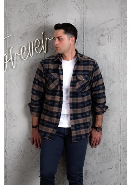 Slimfit Çift Cep Pamuklu Kalın Oduncu Gömlek fiyatları