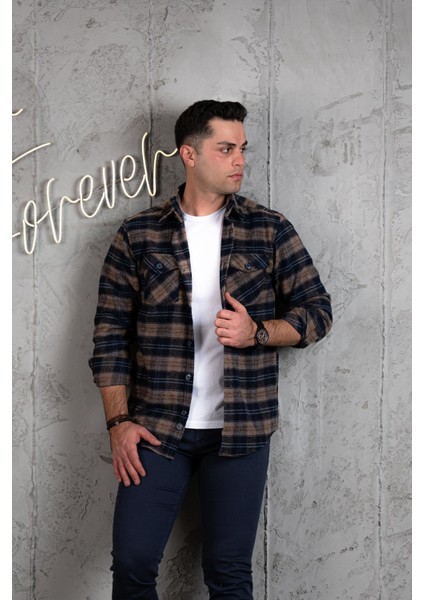 Slimfit Çift Cep Pamuklu Kalın Oduncu Gömlek modelleri