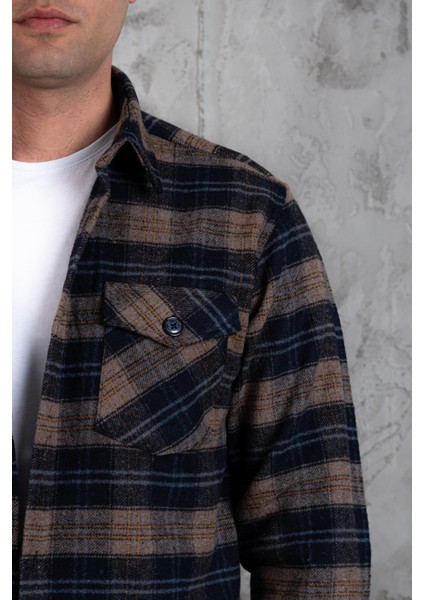 Slimfit Çift Cep Pamuklu Kalın Oduncu Gömlek fırsatları