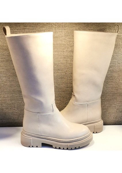 904 Bayan Çekme Çizme Bej modelleri