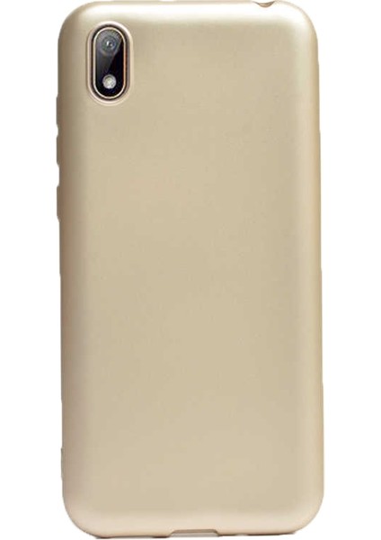 Huawei Y5 2019 Kılıf Premier Silikon Esnek Koruma+Nano Glass Gold