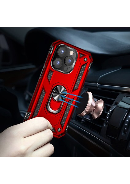 Apple Iphone 14 Pro Max Kılıf Ultra Korumalı Yüzüklü Manyetik Vega Kapak