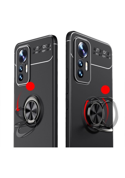 Xiaomi Mi 12 Lite Kılıf Yüzüklü Manyetik Ravel Silikon