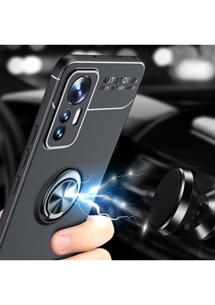 Xiaomi Mi 12 Lite Kılıf Yüzüklü Manyetik Ravel Silikon