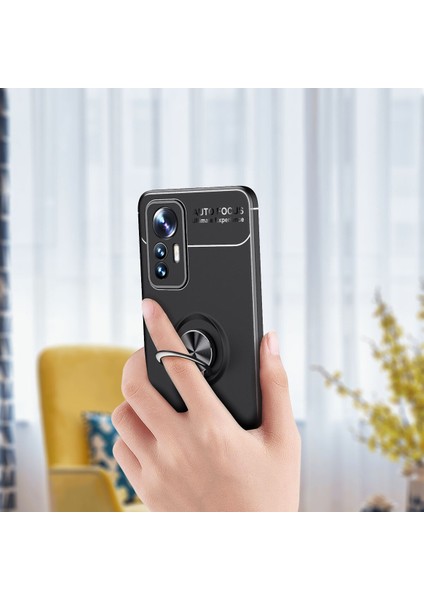 Xiaomi Mi 12 Lite Kılıf Yüzüklü Manyetik Ravel Silikon