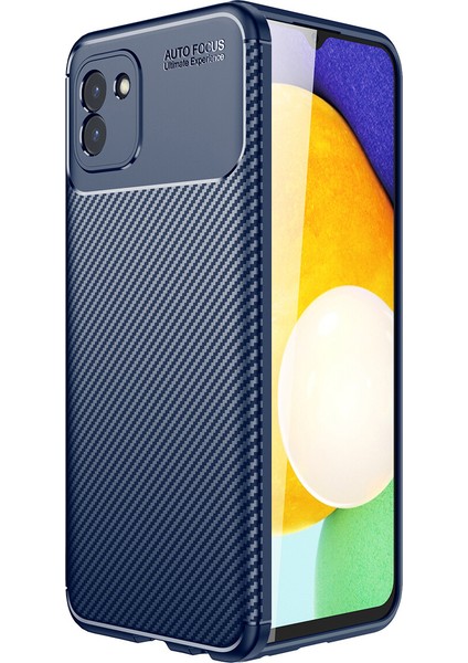 Samsung Galaxy A03 Kılıf Karbon Desenli Lux Negro Silikon