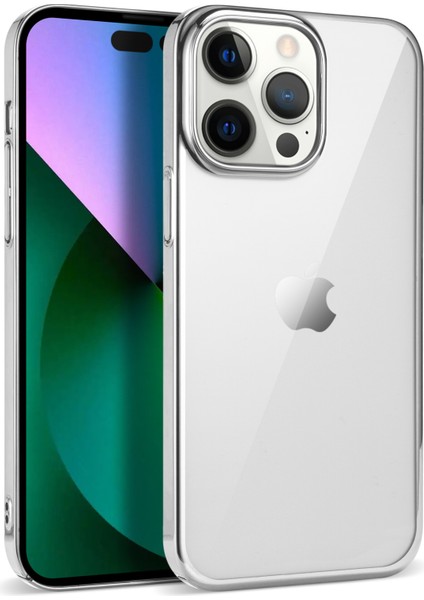 Apple Iphone 14 Pro Kılıf Renkli Kenarlı Laser Sert Pixel Kapak
