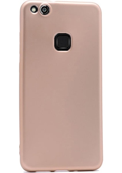 Huawei P10 Lite Kılıf Premier Silikon Kılıf Mat Kılıf+Nano Glass Koruyucu Gold