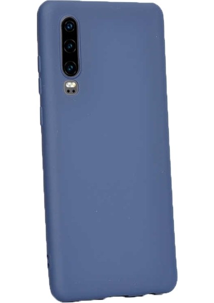 Huawei P30 Kılıf Premier Silikon Esnek Koruma+Nano Glass Lacivert