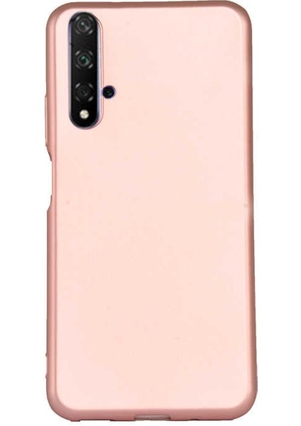 Huawei Nova 5t Kılıf Premier Silikon Esnek Koruma+Nano Glass Bronz