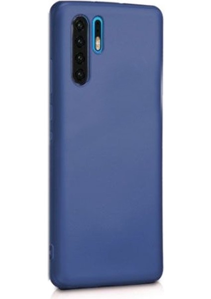 Huawei P30 Pro Kılıf Premier Silikon Esnek Koruma+Full Kapatan Cam Lacivert