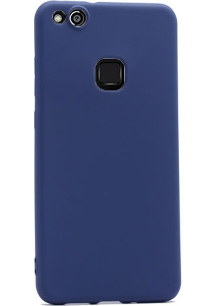 Huawei P10 Lite Kılıf Premier Silikon Kılıf Mat Kılıf+Nano Glass Koruyucu Lacivert