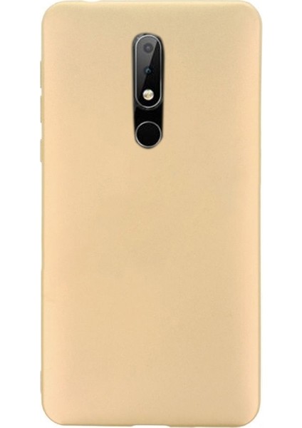 Nokia 7.1 Kılıf Kılıf Premier Silikon Arka Koruma Gold