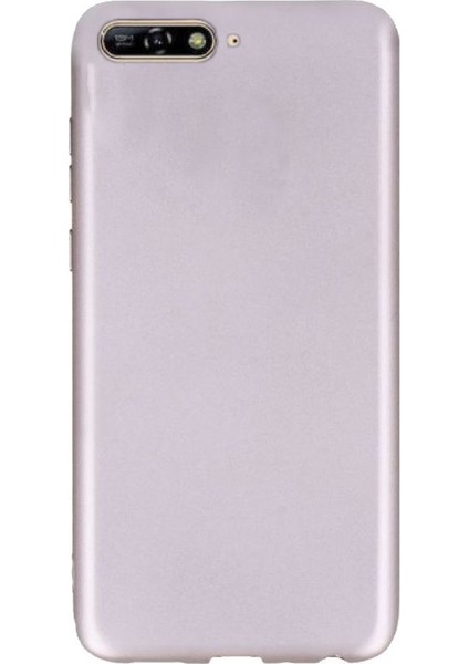 Huawei Y6 2018 Kılıf Premier Silikon Arka Koruma+Nano Glass Bronz